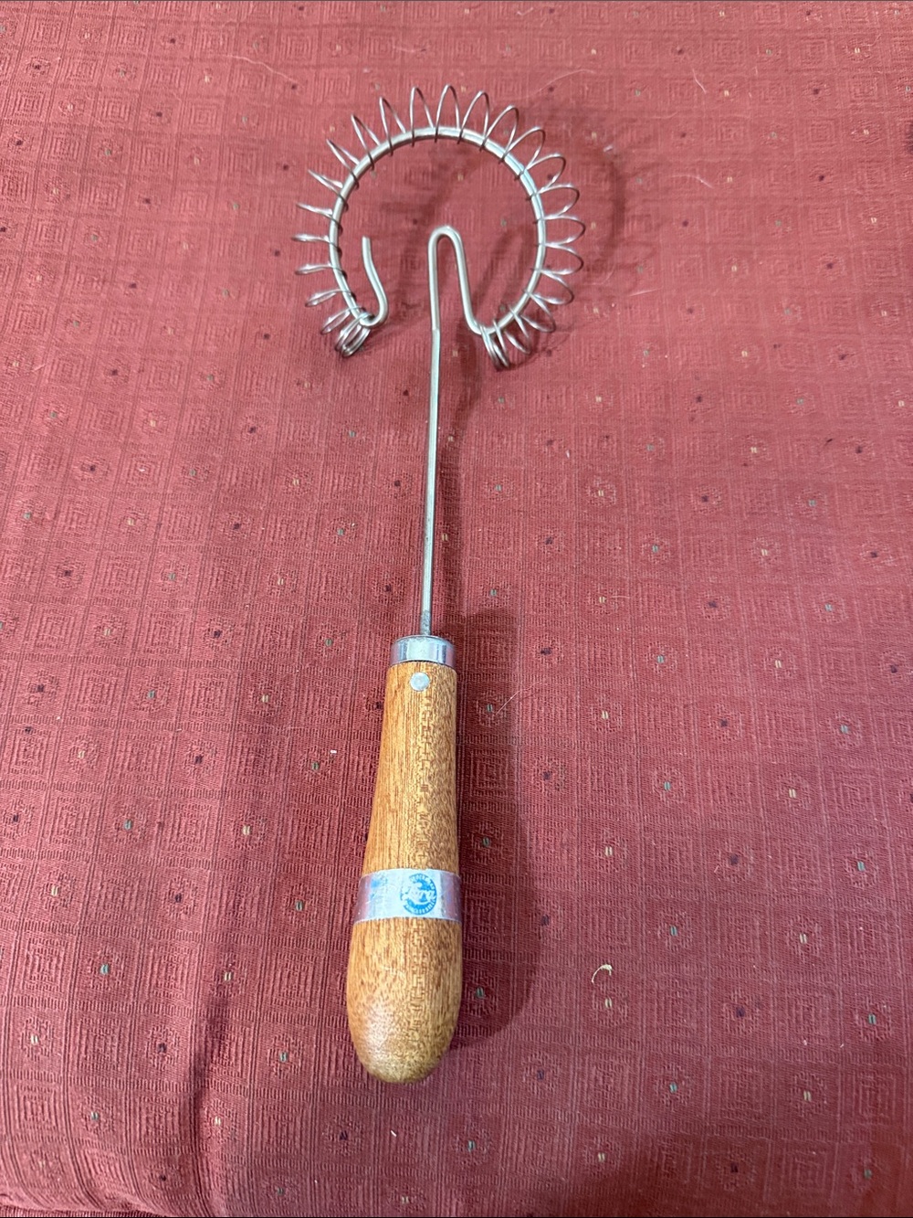 Wood Handle Stainless Steel Whisk - Brown